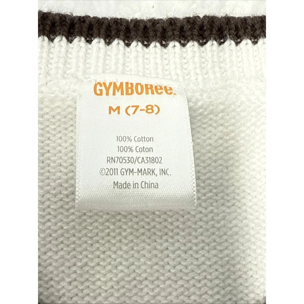 Gymboree‎ Celebrate Spring Boy's White Cable Knit Sweater Vest size M 7-8